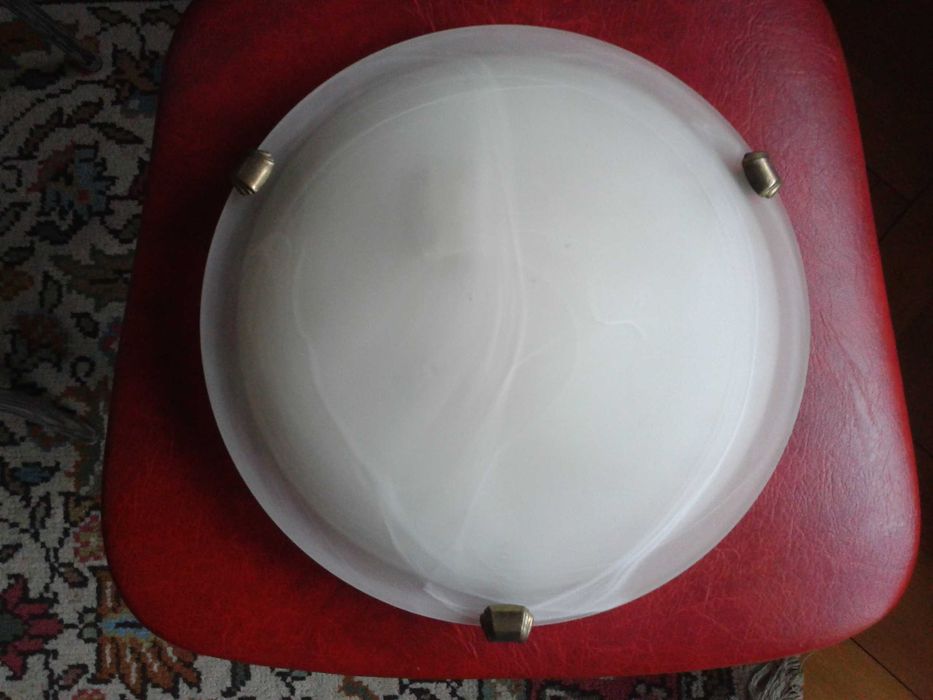 Abajur sticla alba, diam. 60 cm si 30 cm, plafoniera Turcia, impecabil
