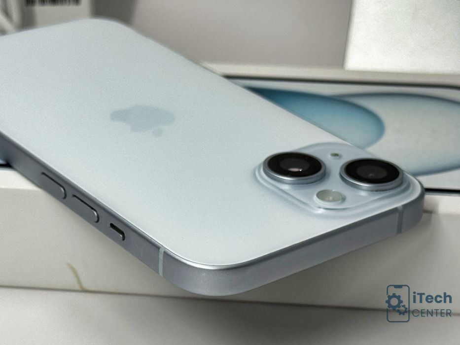 iPhone 15, 128GB, Blue, 100% батерия, КАТО НОВ, 2г. ГАРАНЦИЯ!