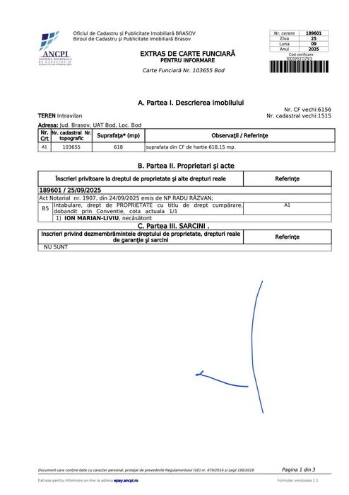 Teren cu utilitati in Bod