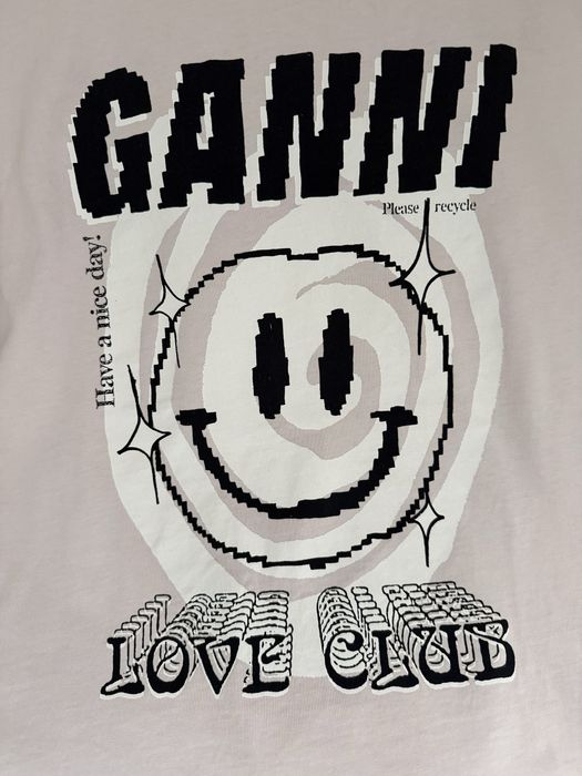 GANNI “Love club” розова тениска