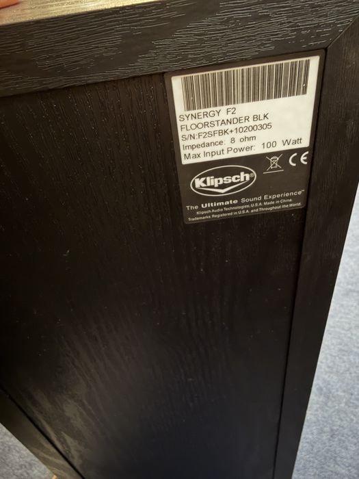 Boxe Klipsch F2 Sinergy,100W RMS/41Kg/Perechea/Difz De Bas De 16.5 Cm
