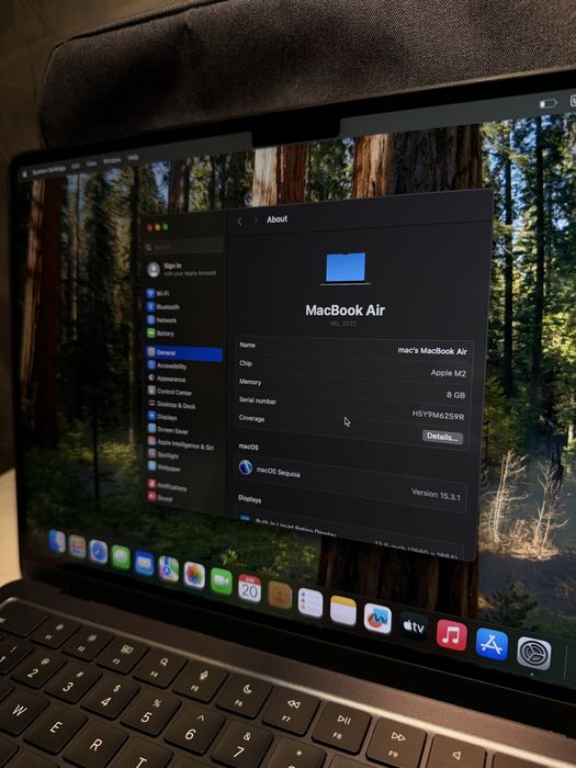 КАТО ЧИСТО НОВ Macbook Air M2, 96% батерия