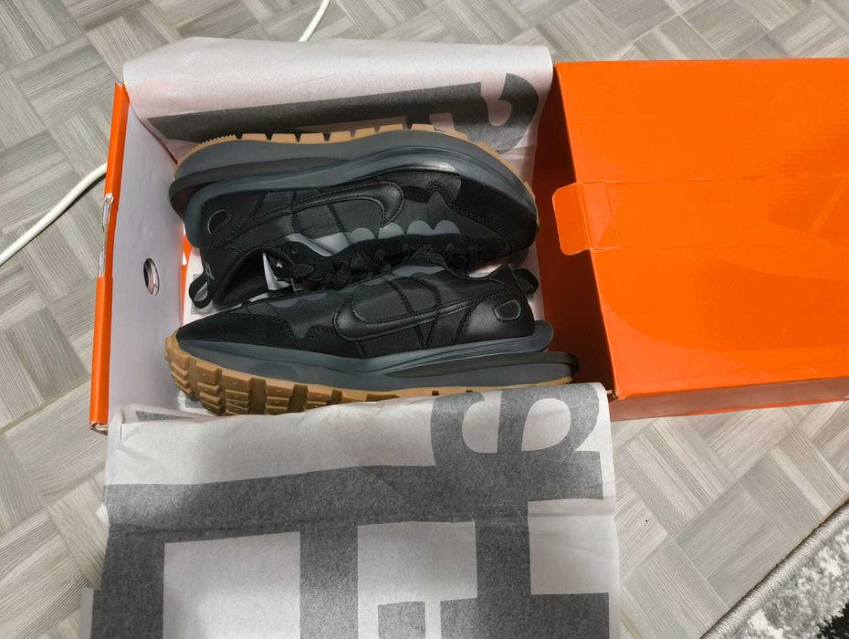 Nike x Sacai Vaporwaffle Black Gum, Negru, marime 40.5 EU
