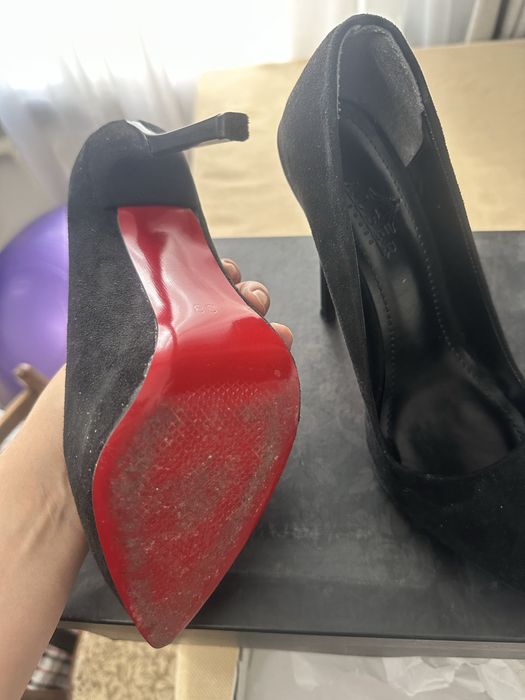 Туфли черные классика замшевые