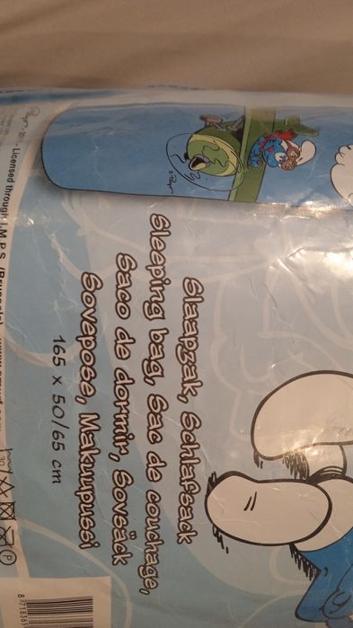 Strumfii, Sac de dormit copii Peyo cu strumf aviator, pilot de avion