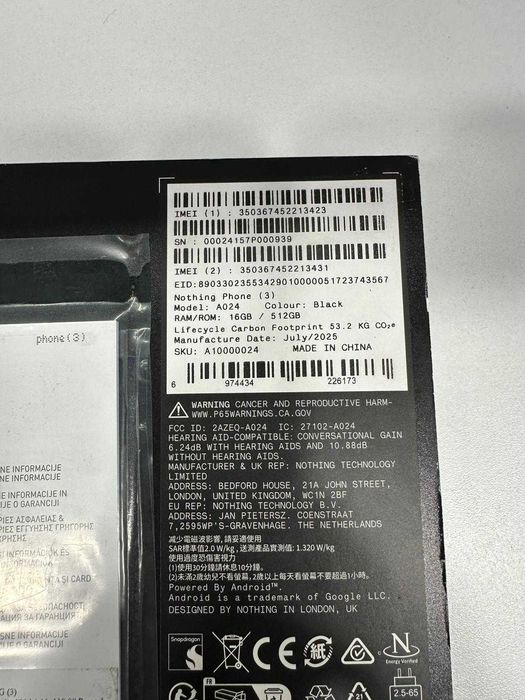 Hope Amanet P7 Nothing Phone 3 A024 512GB / 16GB