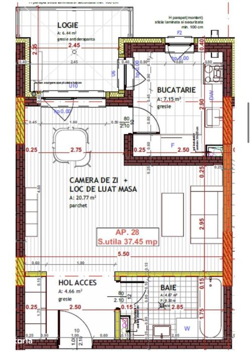 Apartament de o camera, 37.45mp, Semifinisat,zona Tineretului,Floresti