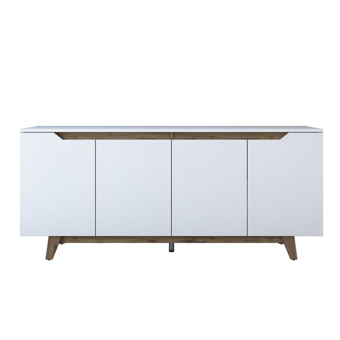 Голям Скрин Puzzle-home 1874, Бял/орех, 180см. Последни бройки - ПРОМО