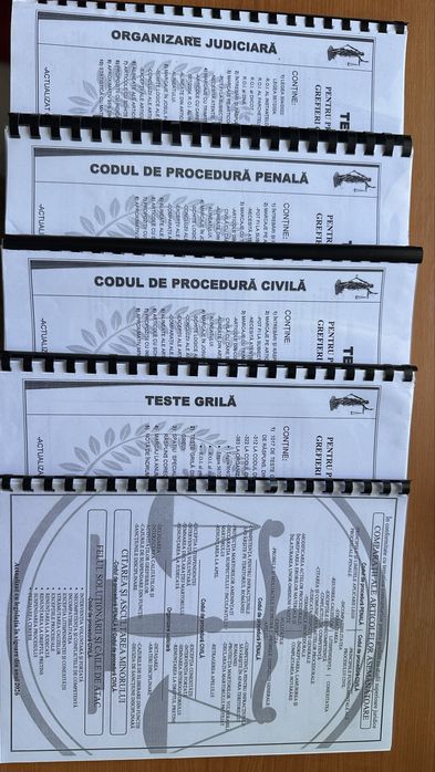 Cărți pentru admiterea la Școala Națională de Grefieri sau pentru concurs direct pe post.