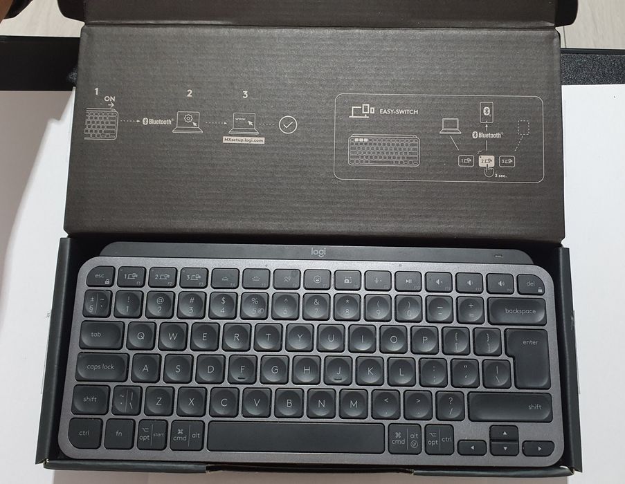 Tastatură Wireless Logitech MX Keys Mini Bluetooth Iluminată Smart Graphite Layout US INTL Cutie