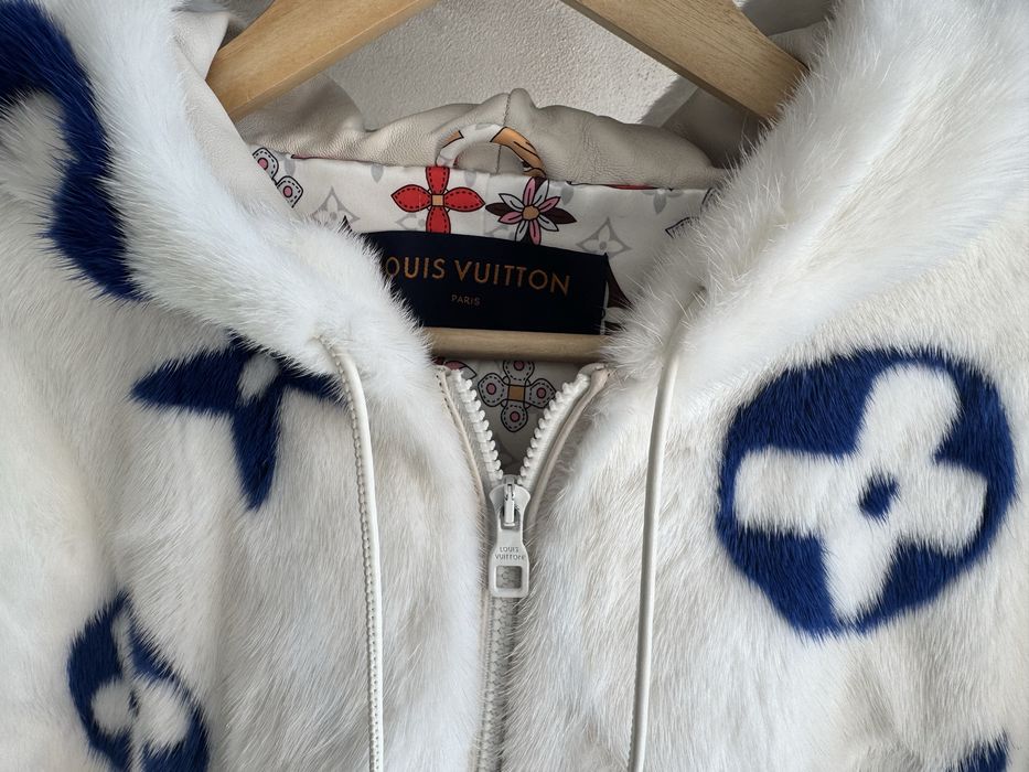Louis Vuitton Monogram Mink Fur Zipped Hoodie!