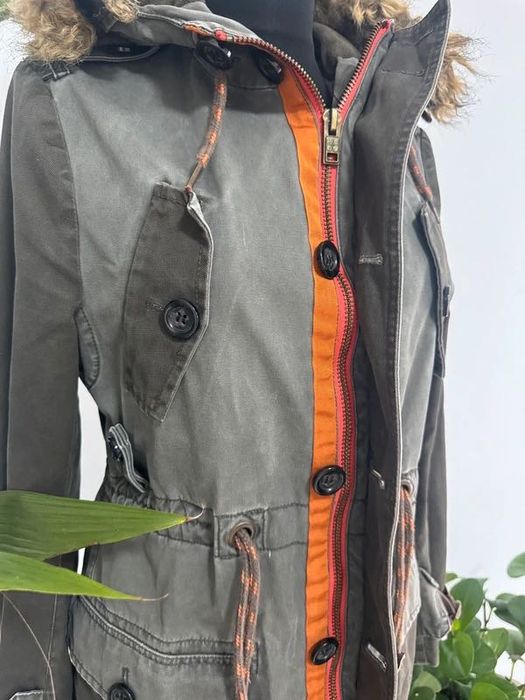 Geaca parka military army cu blăniță Superdry mărimea S