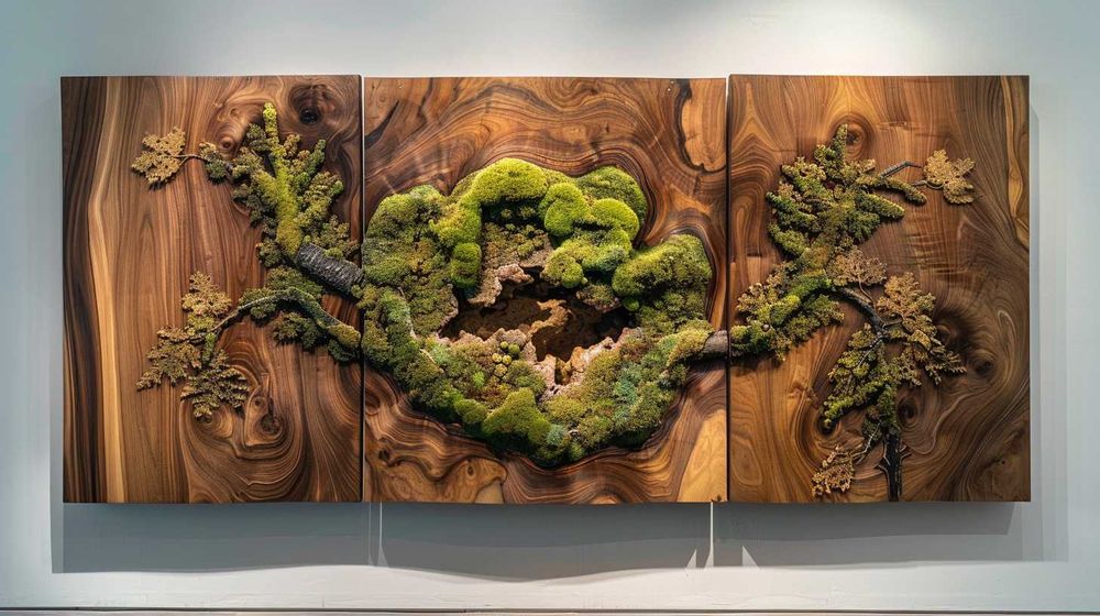 Стенен декор - пано от масивна дървесина по поръчка.