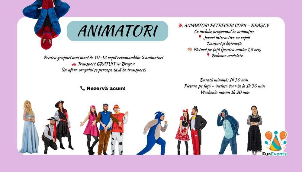 Animatori Petreceri Copii Brașov | Piñata, Ateliere