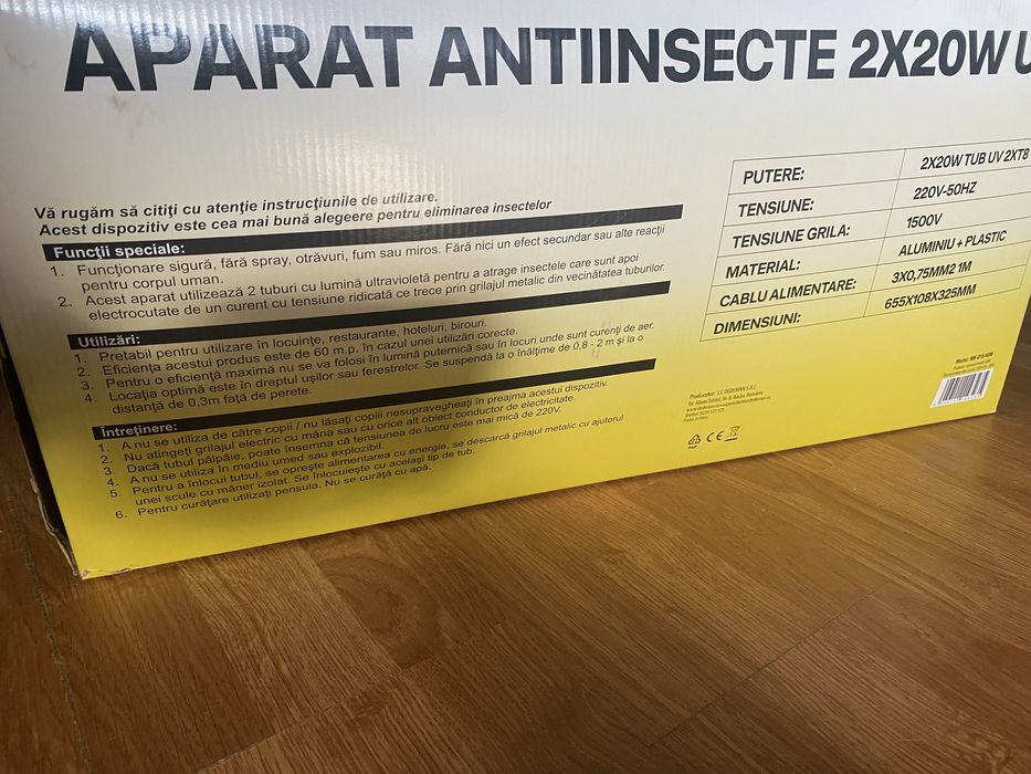 Aparat antiinsecte cu UV / insectocutor EV1