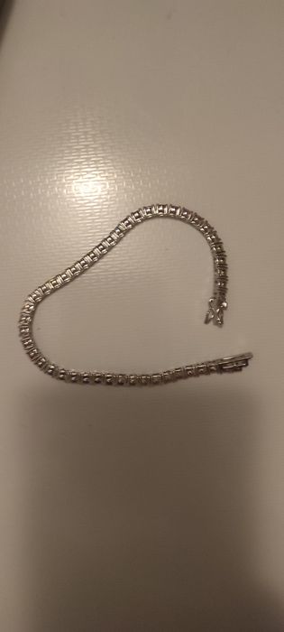 Bratara argint 925  tenis  multicolor moissanite noua unisex 21 cm