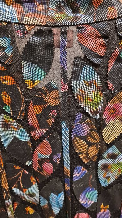 Geaca de piele multicolor