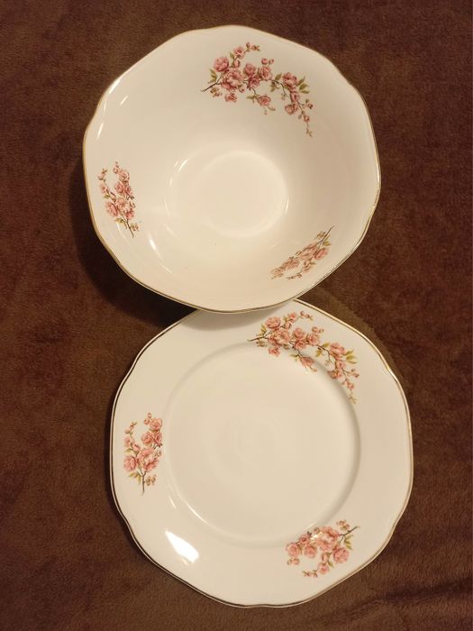 Platou+bol pt salată porțelan  de C de Ag