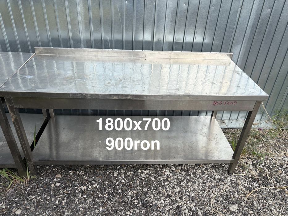 Chiuveta inox 120x70 70x70 mese inox 120x70 180x70 rafturi inox 100x50x200H 140x49x180H second hand
