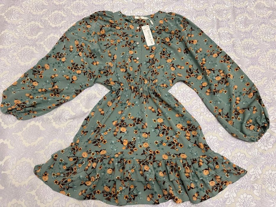 Платье шелковое зеленное