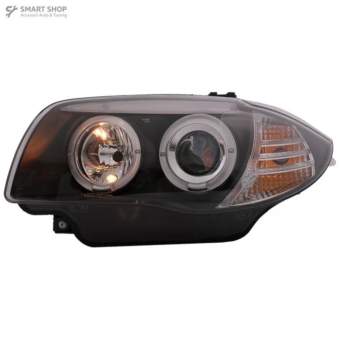 Faruri Angel Eyes BMW Seria 1 E81 E82 E87 E88 (2004-2011) Negru