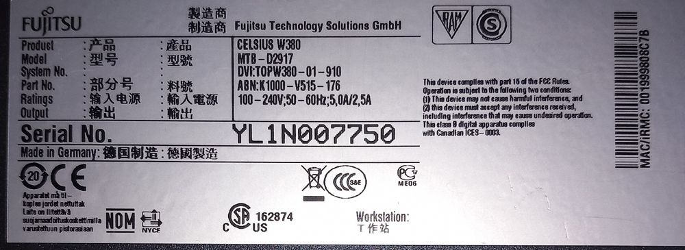 FUJITSU CELSIUS W380 ( workstation ) silențios , calitate Germană .