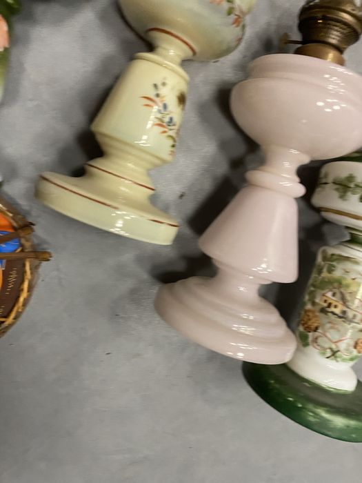 Френски газени лампи от духано цветно стъкло газена лампа