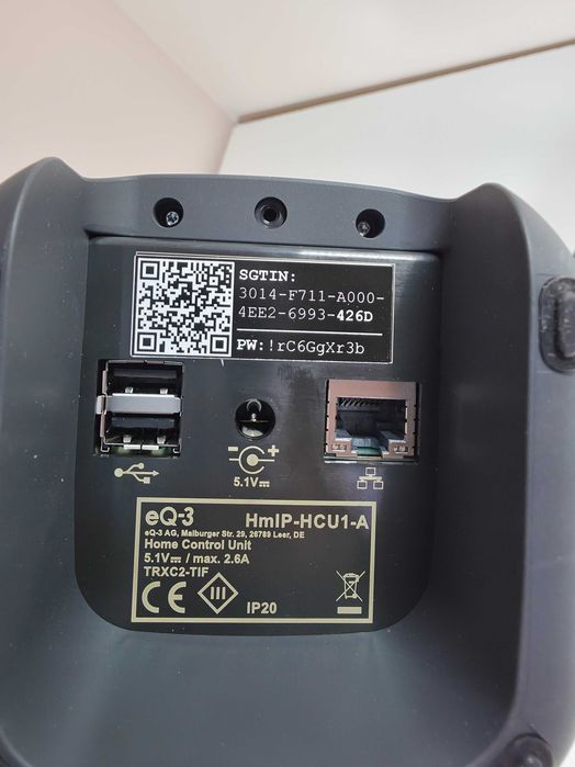 Unitate centrala Smart Home HomeMatic IP, antracit, control digital prin aplicatie, wireless HmIP-HCU1-A