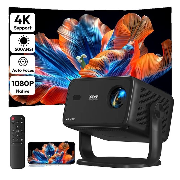 Промо.Цена!Smart/4К Android WiFi Проектор с Auto Focus 18000lumen