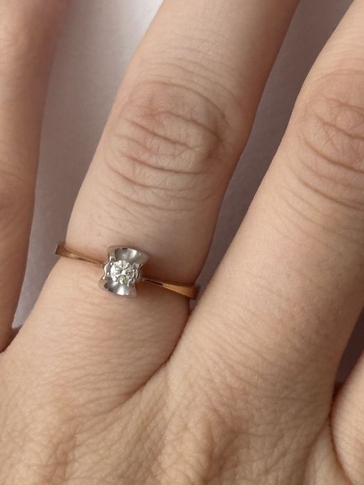 Серьги ЭПЛ с бриллиантами, кольцо с бриллиантом