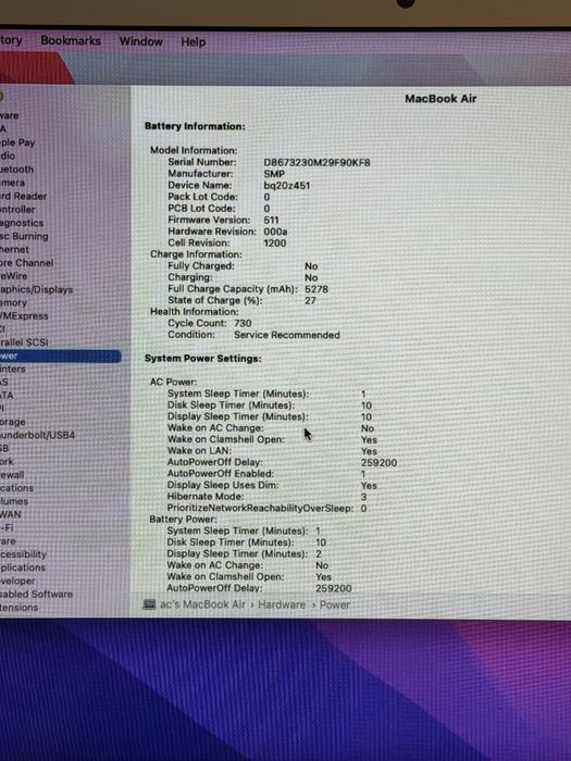 Macbook Air 13” 2017 i5 1.8GHz 8GB Ram, SSD 128GB