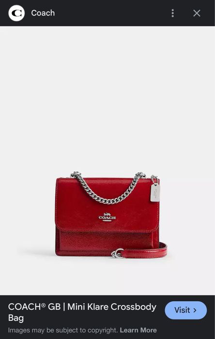 Сумка Coach в красном цвете