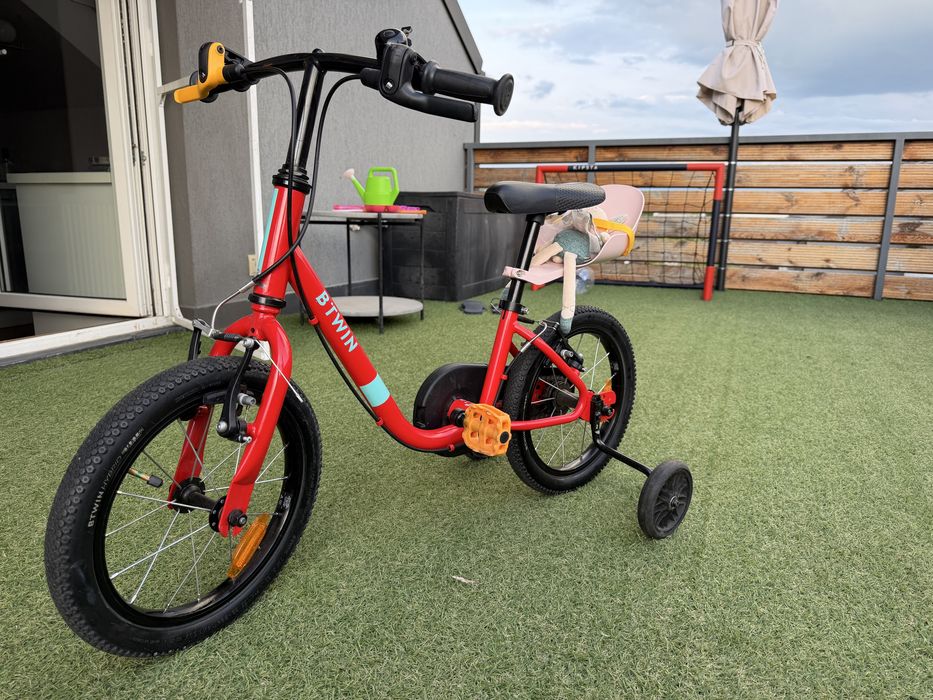 Bicicleta 2 in 1 Discover 500 14” B-Twin Dechatlon rosie