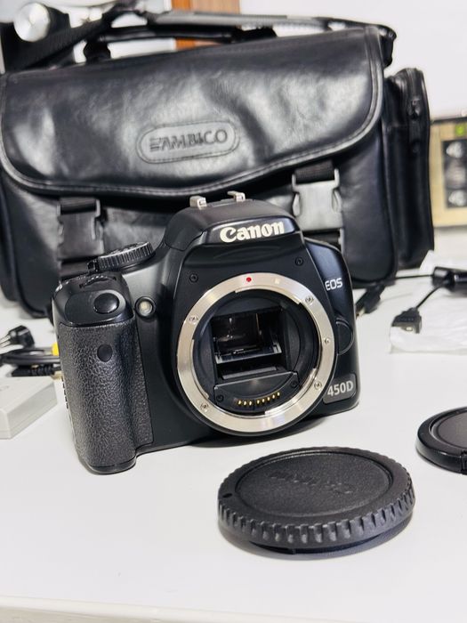 Kit complet-aparat foto CANON Eos 450D,obiectiv 18-55mm + accesorii