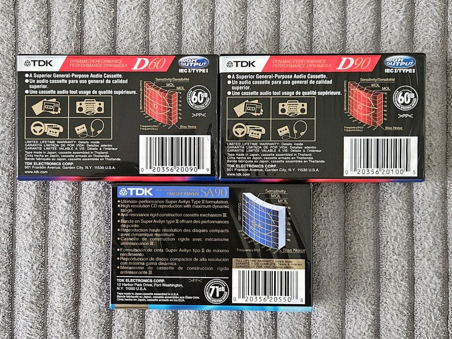 3 Casete Audio TDK D60-90 SA90 Japan