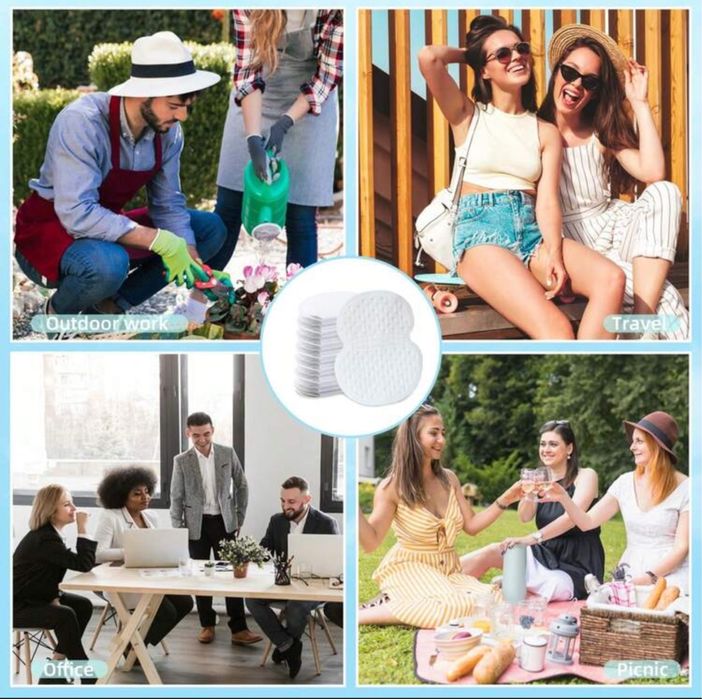 Дишащи и бързосъхнещи подплънки/ превръзки за подмищници против пот и потни петна по дрехите - 10 броя