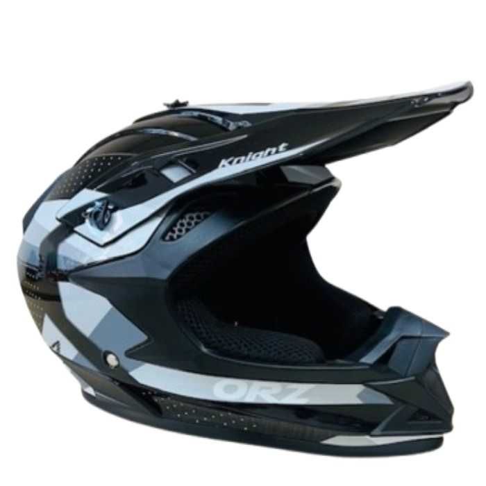 Кросова каска Automat, Мотор, Атв, Вело, S и M размер, Черен-бял и сив