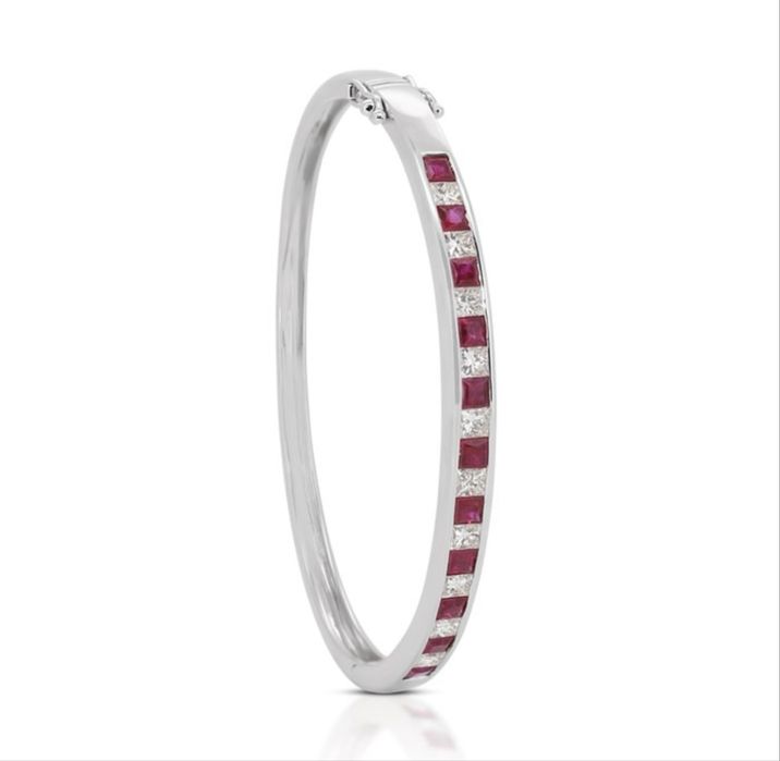 Vand bratara cu diamante naturale si rubine