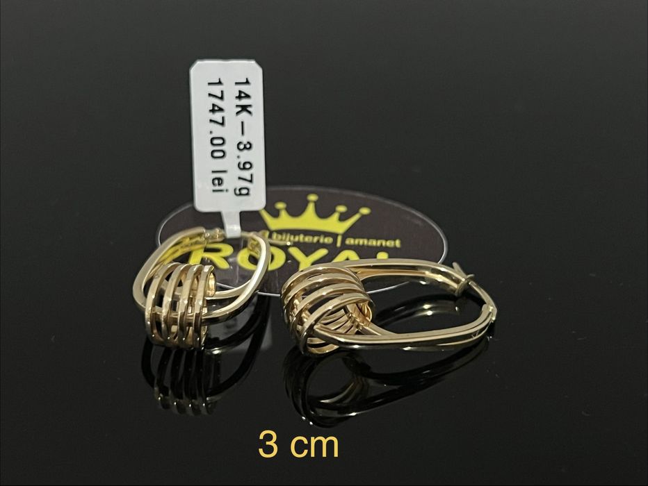 Bijuteria Royal CB: Cercei dama aur 14l 3,97gr
