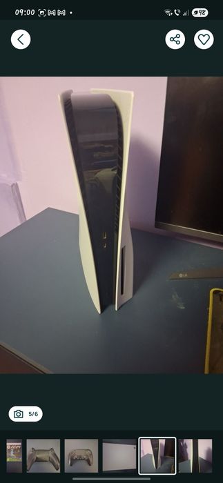 Playstation 5 cu 4 jocuri + monitor +casti hiperx