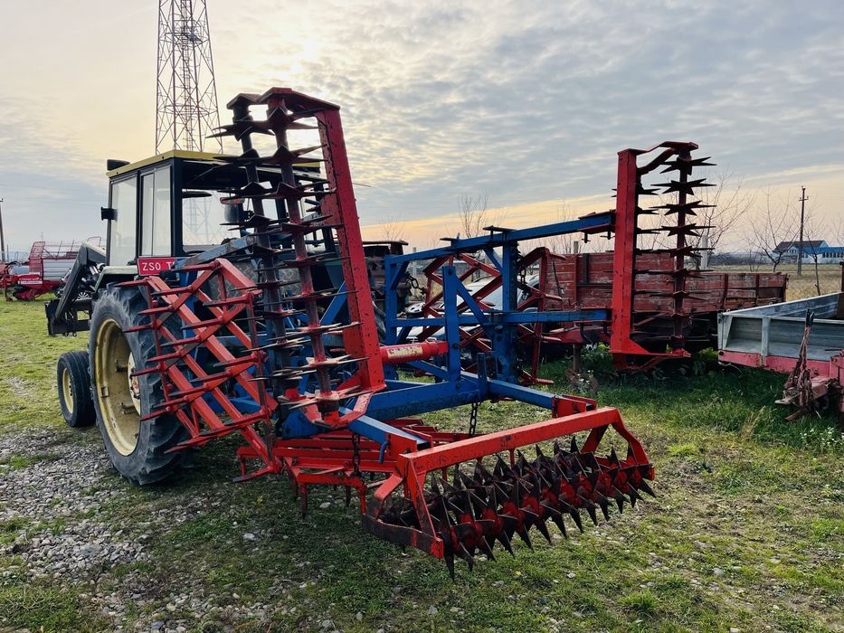 Grapa cu colti, 2 randuri de tavalugi stelati, pliabil hidraulic 3.5 m