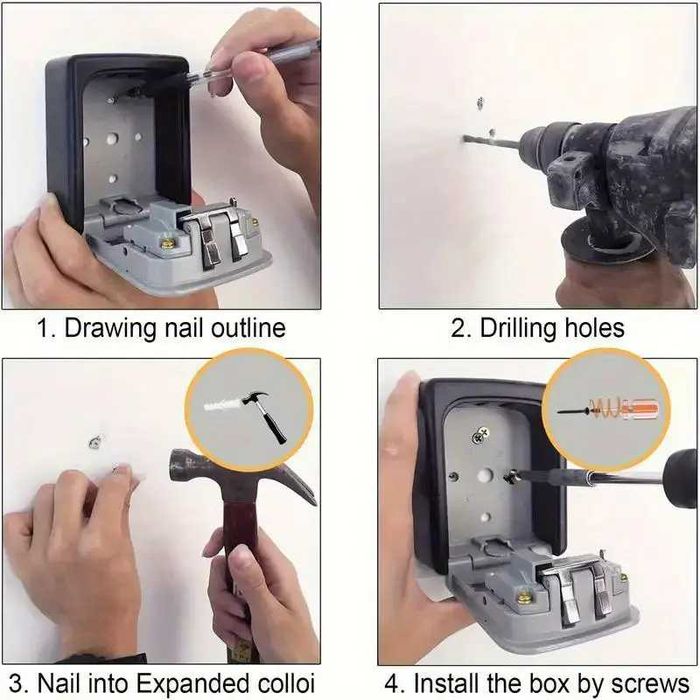 Метална Сейф Кутия за Ключове с Код за дома AirBnB Booking Хотел Гараж