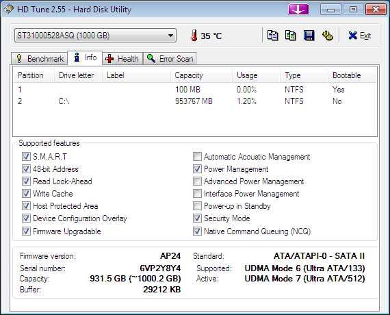Hard disk Seagate 1TB ST31000528ASQ