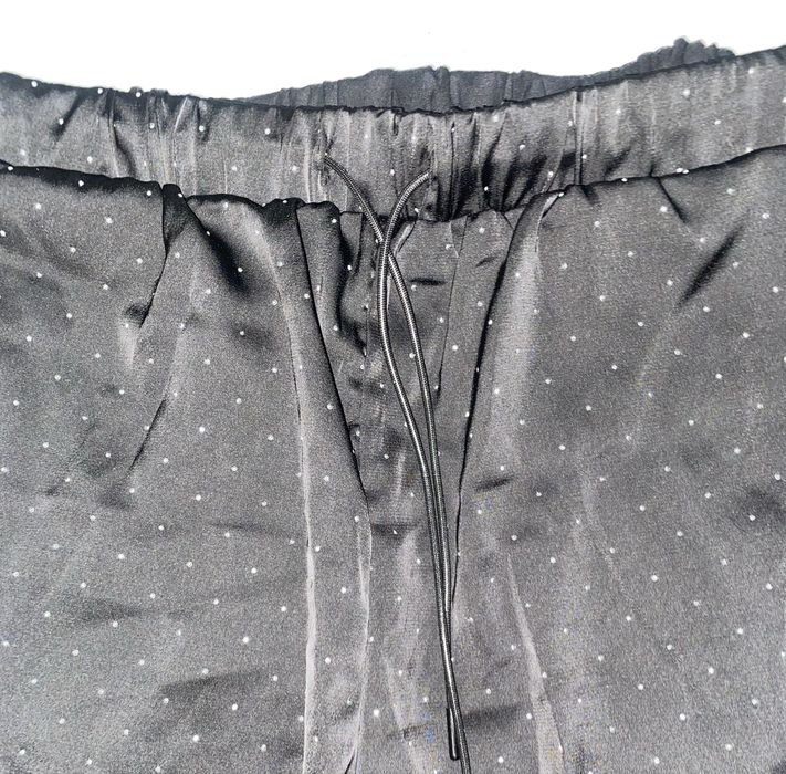 Pantaloni largi pantaloni wide leg cu pietricele stralucitoare