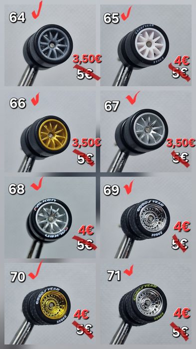 Гуми с джанти за Hot wheels, Matchbox и други 1:64 модели