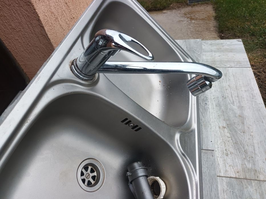 Ghiuveta bucătărie, 2 cuve, inclus bateria+scurgerea