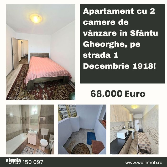 Apartament de vânzare în Sf. Gheorghe, pe str. 1 Decembrie 1918!
