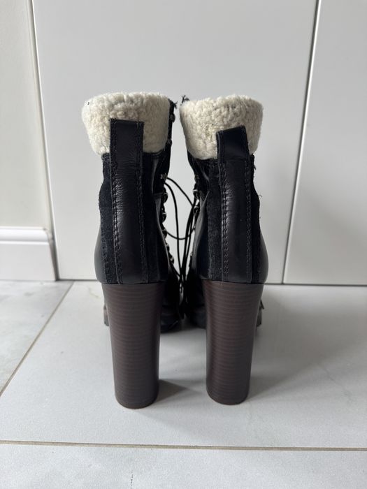 Дамски обувки на ток Musette, кожени боти на ток