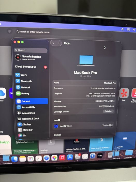 Vând MacBook Pro 16” i9 (touchbar)