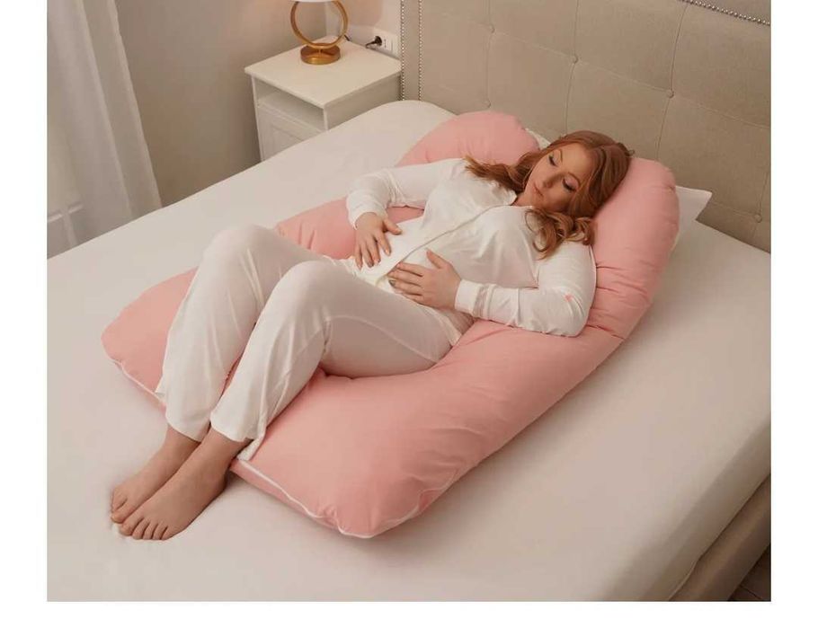 Pernă pentru Gravide 3 în 1 TWINDECO Maxim, 100% BUMBAC ORGANIC, bleu ciel